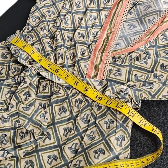 Farm Rio x Anthropologie V-Neck Wide Leg Mushroom Print Jumpsuit Size S, NWT - Picture 4 of 11